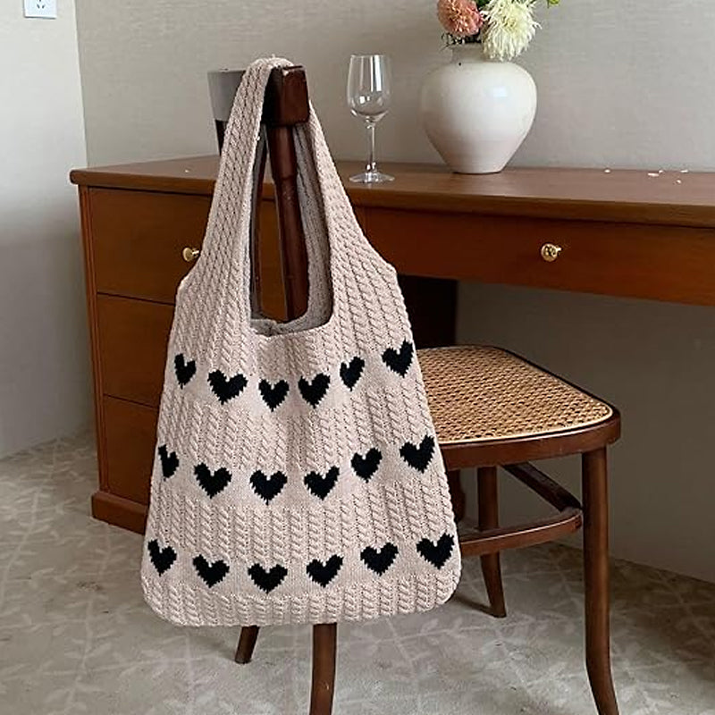 Knitted Love Tote Bag