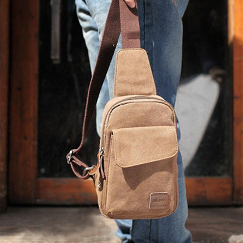 Canvas Crossbody Chest Bag