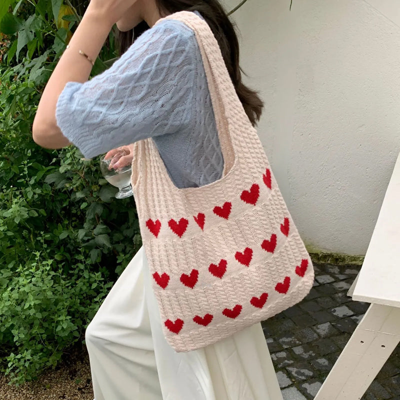 Knitted Love Tote Bag