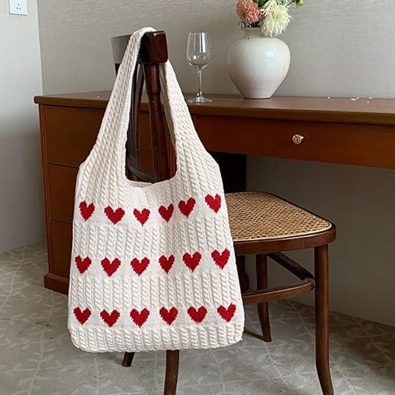 Knitted Love Tote Bag