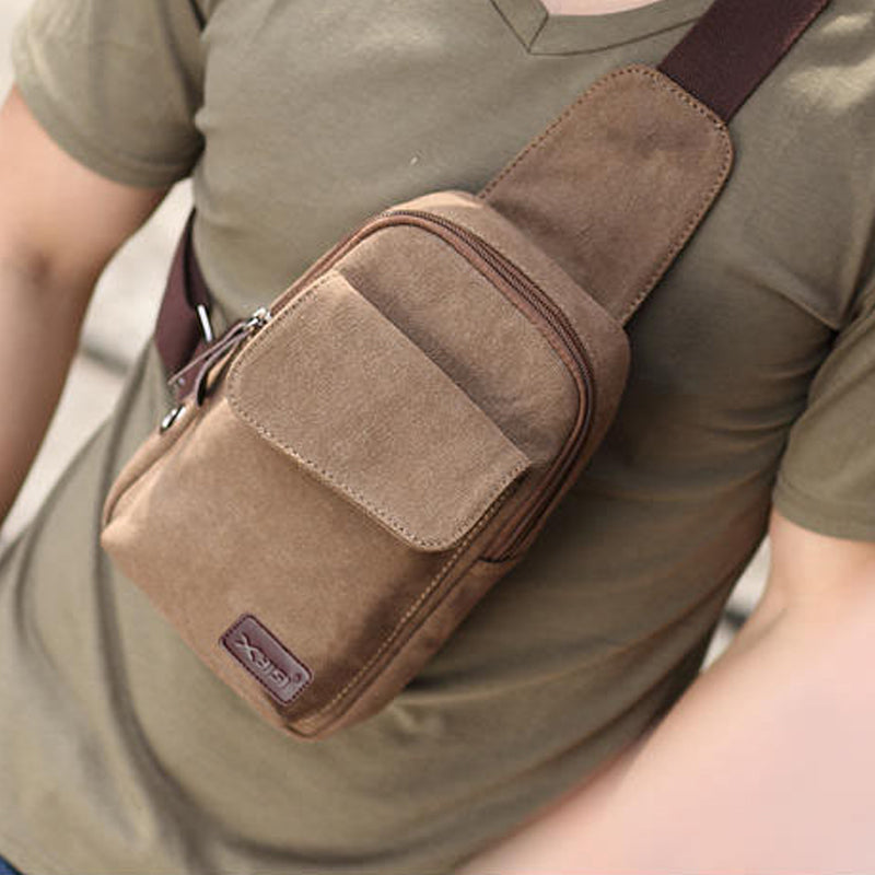 Canvas Crossbody Chest Bag