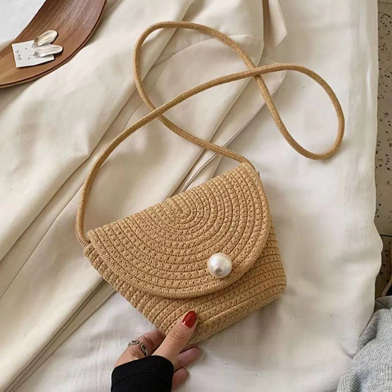 Cotton woven crossbody bag