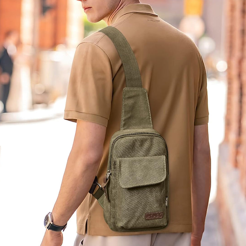 Canvas Crossbody Chest Bag