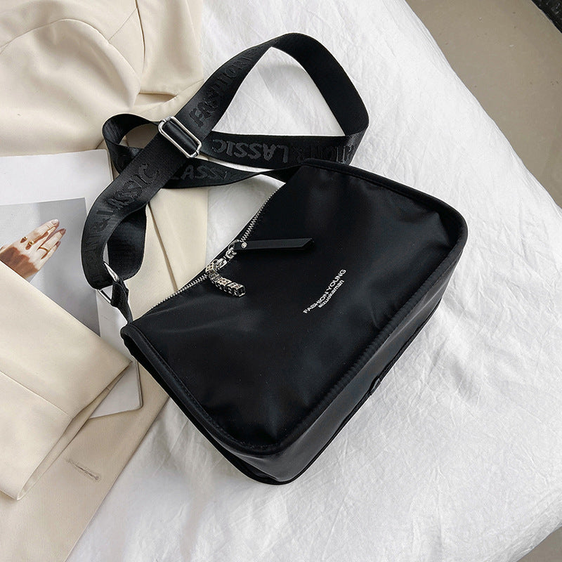 Monochrome Nylon Shoulder Bag