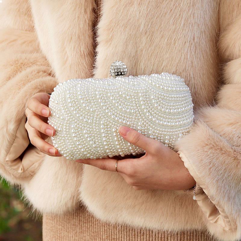 Evening Clutch Purse Wedding Beaded Pearl Clutch Bag Bridal Handbags