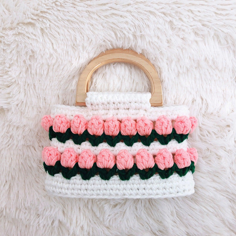 High Quality Woven Crochet Bucket Bag