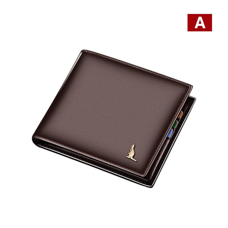 Men's Short Bifold Card Holder Genuine Leather Wallet