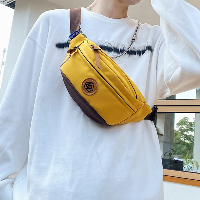 Trendy Color Contrast Messenger Chest Bag