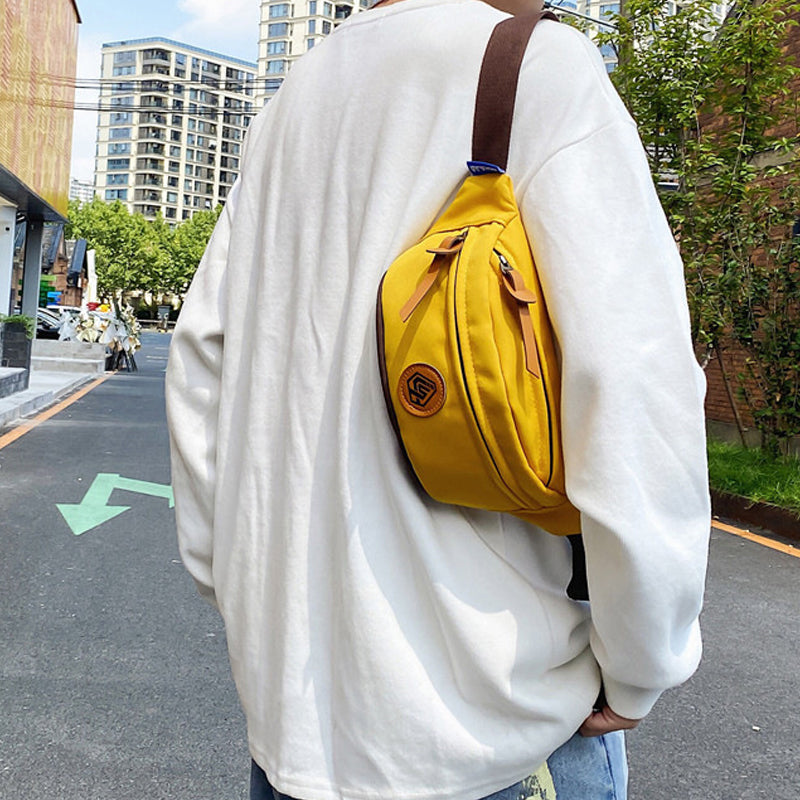 Trendy Color Contrast Messenger Chest Bag