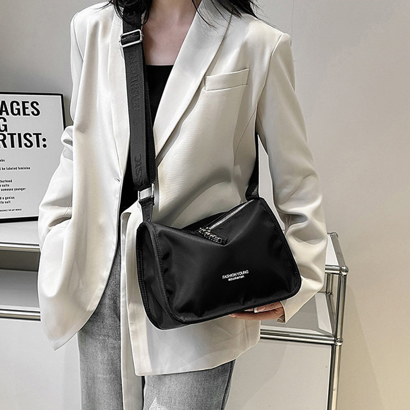 Monochrome Nylon Shoulder Bag