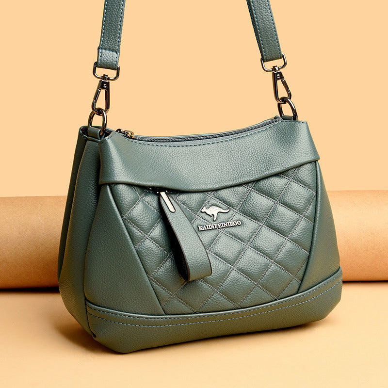 Rhomboid Pebbled Leather Bag