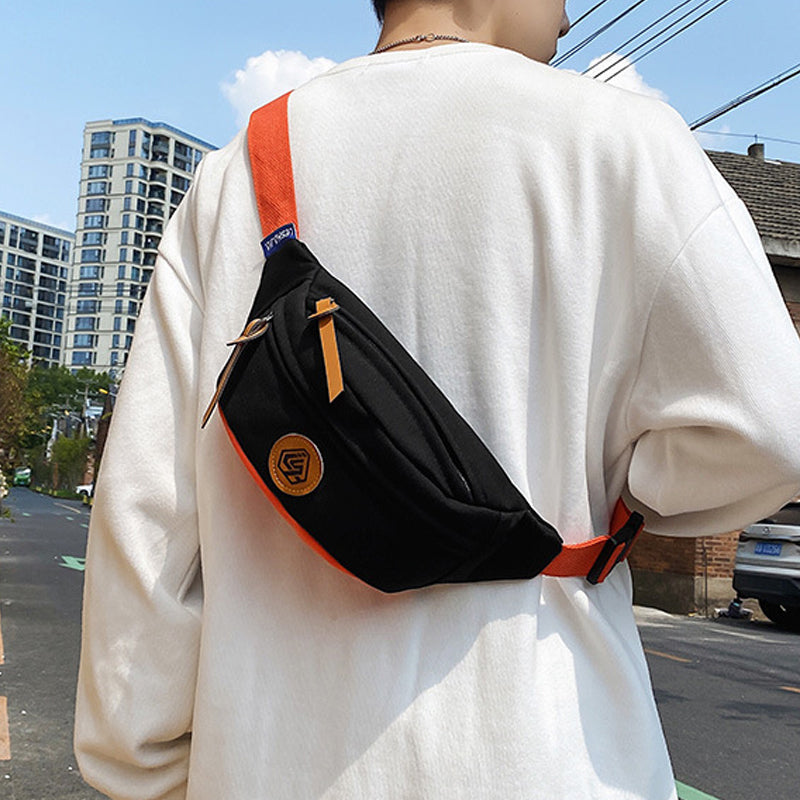 Trendy Color Contrast Messenger Chest Bag