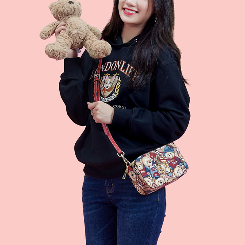 Girls Cute Bear Shoulder Mini Crossbody Bag