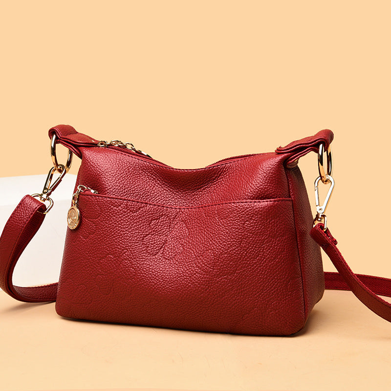 Lychee Embossed Shoulder Bag