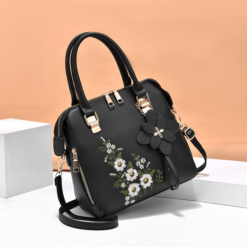 Flowers Embroidered Handbag