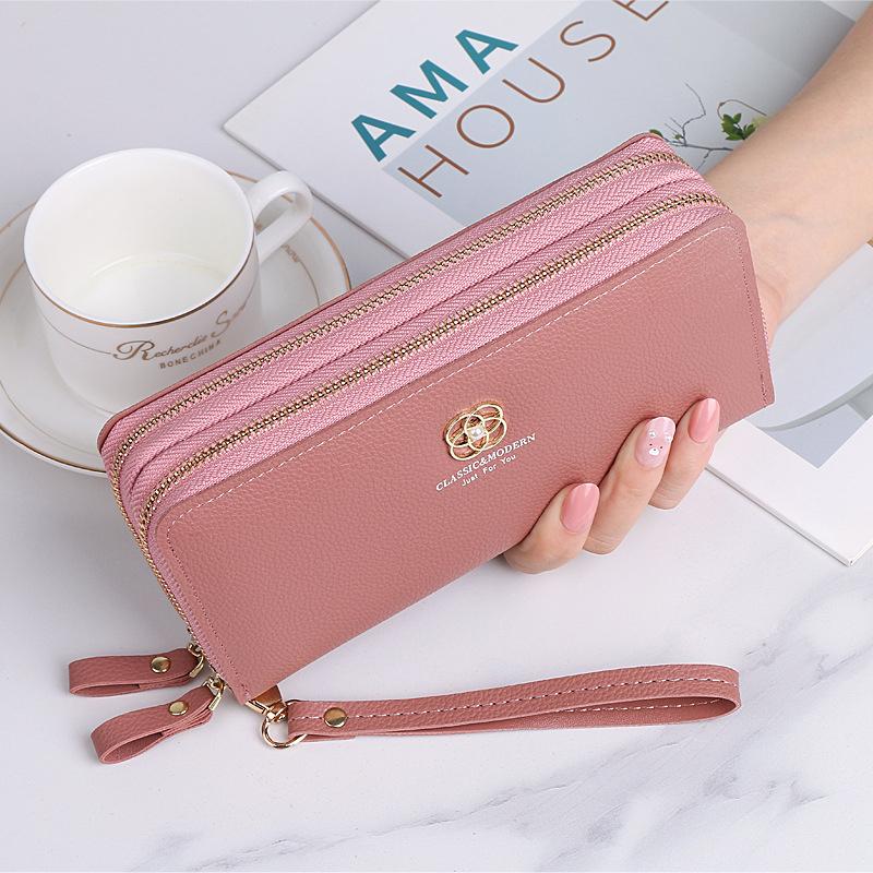 Long Double Zippers Clutch Bag