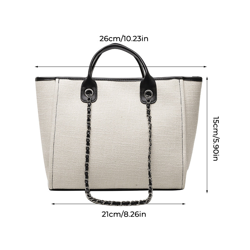 Crossbody Canvas Tote For Women Chain Strap Bucket Bag