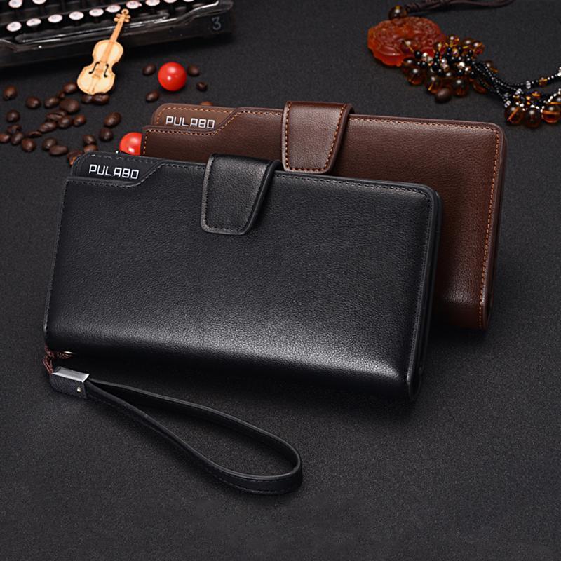 Men's Long Wallet With Wristlet, Multi-Pocket Cell Phone/Card Holder Clutch Bag