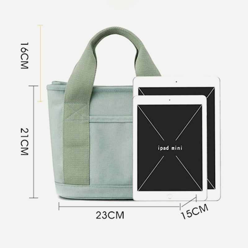 Women's Small Casual Canvas Multi-pocket Tote Handbag