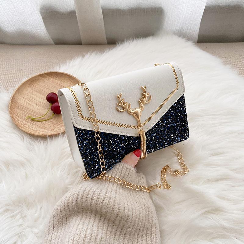 Crossbody Bag with Sequins and Antlers