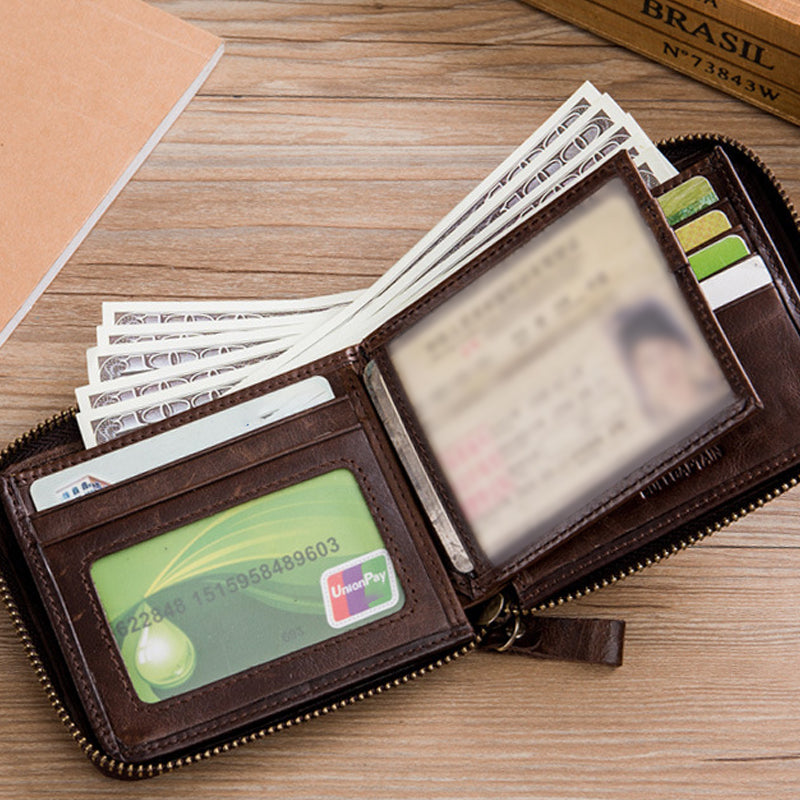 Men RFID Blocking Multi-slot Wallet