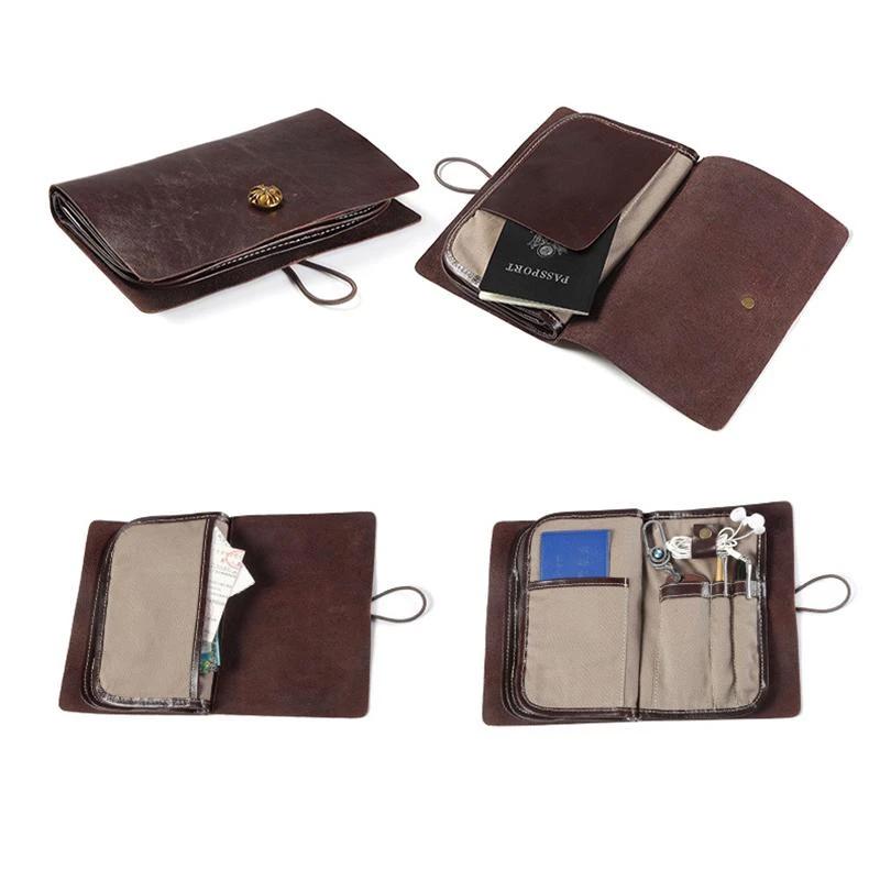 Men's Leather Large Capacity Clutch Wallet, Vintage Card Holder