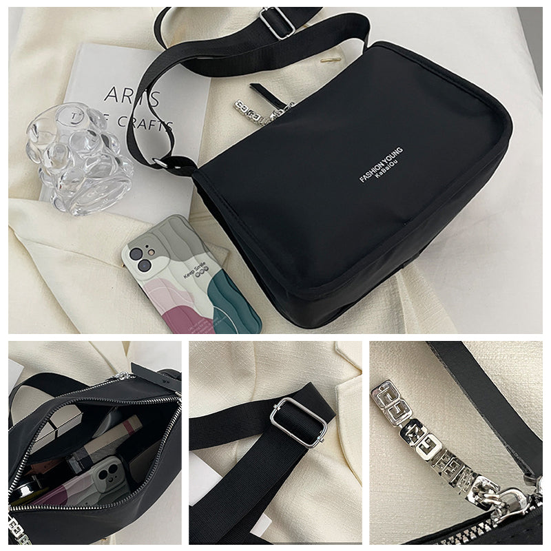 Monochrome Nylon Shoulder Bag