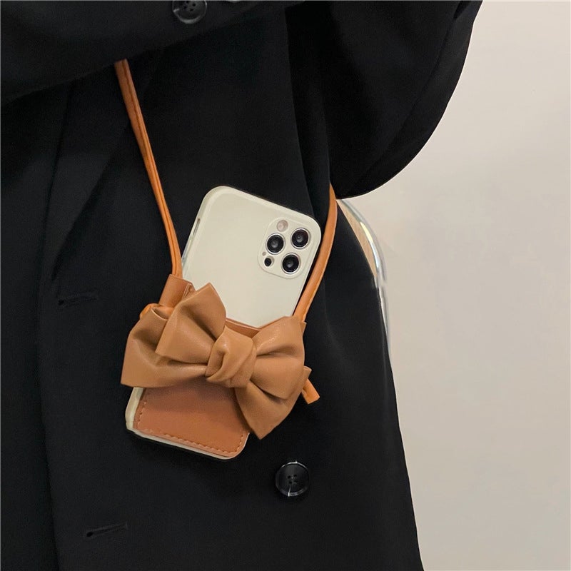 Leather bowknot case for iPhone