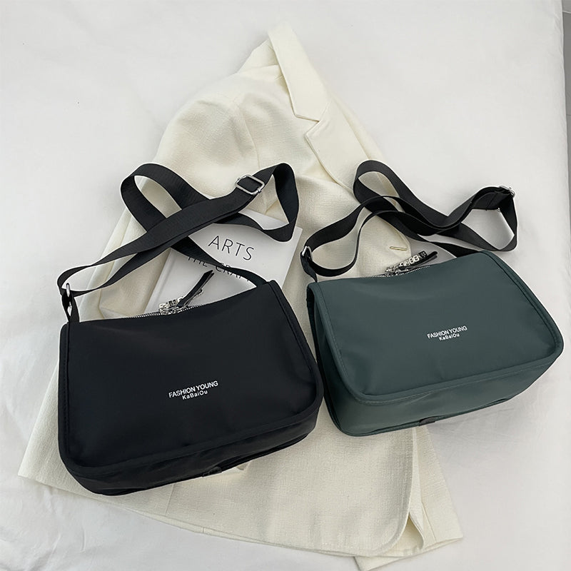 Monochrome Nylon Shoulder Bag