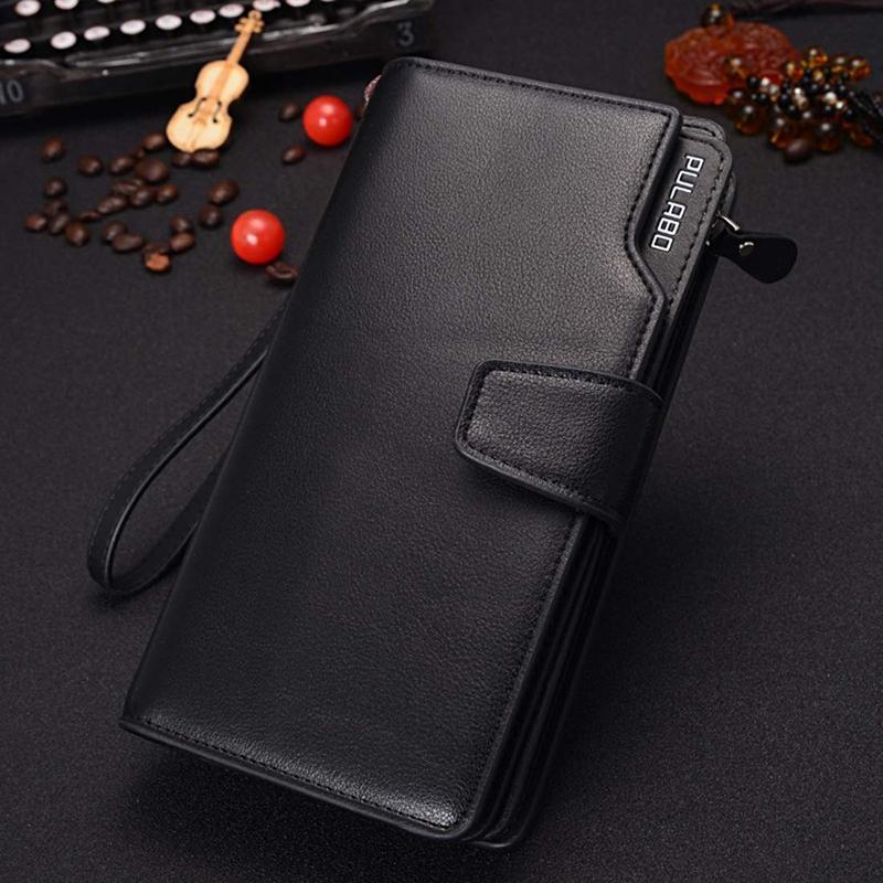 Men's Long Wallet With Wristlet, Multi-Pocket Cell Phone/Card Holder Clutch Bag