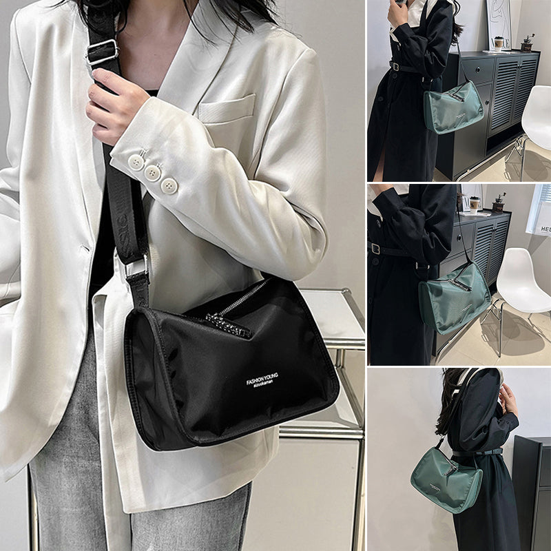 Monochrome Nylon Shoulder Bag