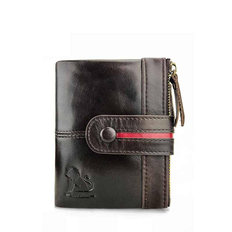 Men's Waxed Cowhide Buckle Wallet