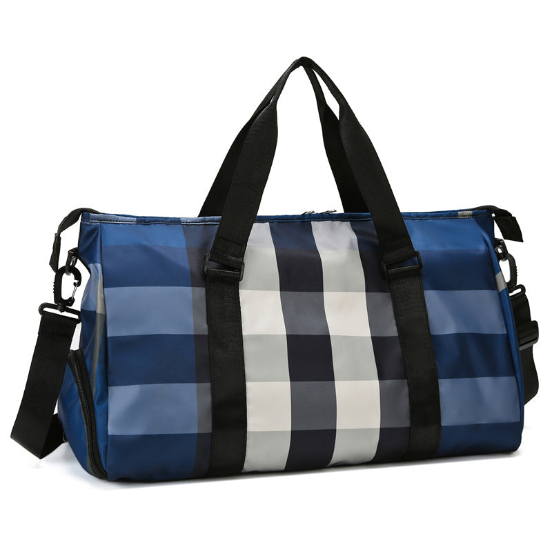 Large Plaid Oxford cloth Weekender/Overnight Travel Bag