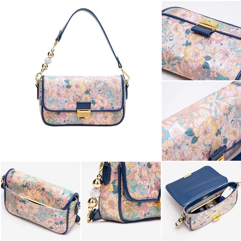 Trendy Printed Canvas Chain Shoulder Bag