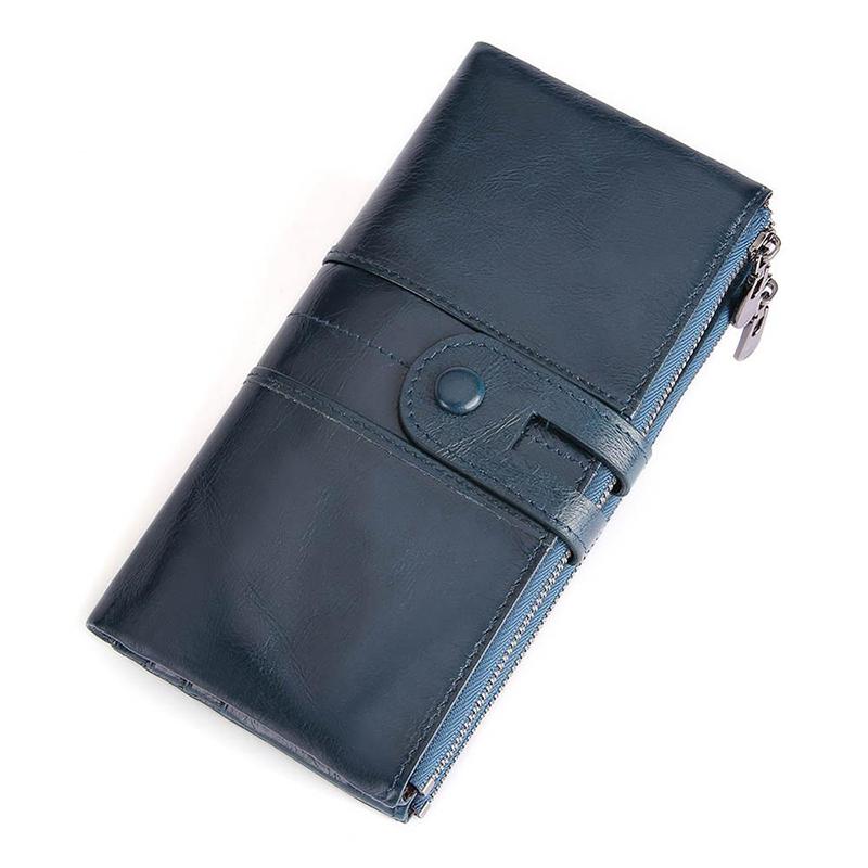 Genuine Leather Clutch Long Money Coin Purse