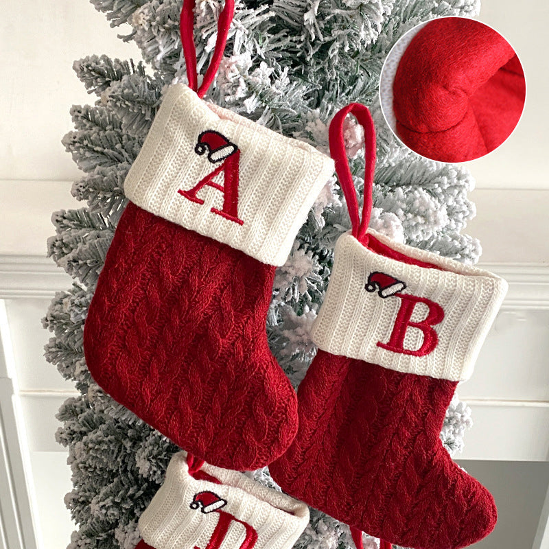 Christmas Letter Knit Stocking