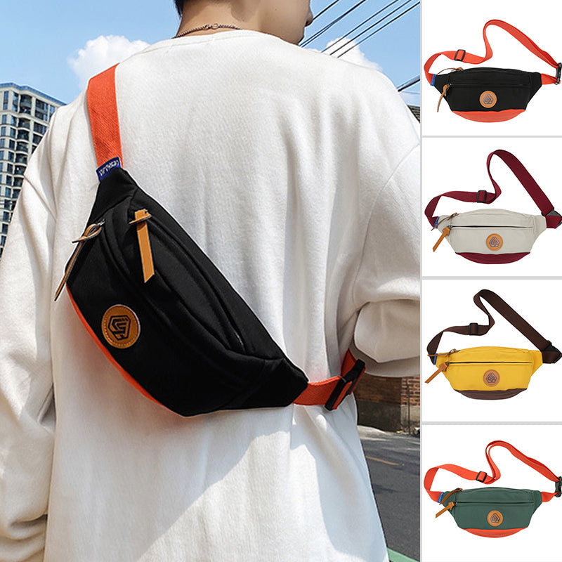 Trendy Color Contrast Messenger Chest Bag