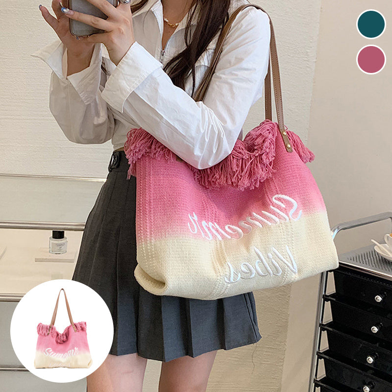 Gradient Color Style Tassel Tote For Women