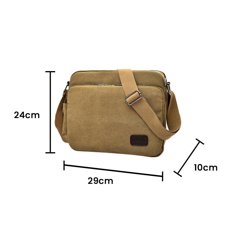 Men's one-shoulder retro canvas bag