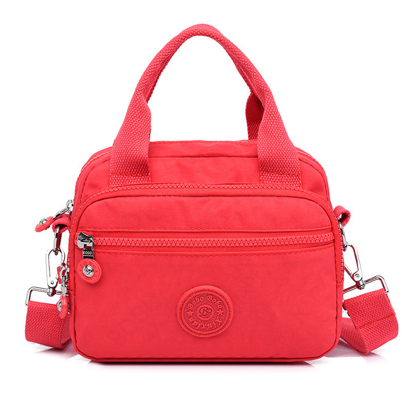 Functional Multi-Compartment Solid Color Handbag