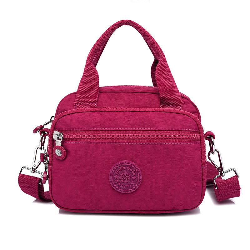 Functional Multi-Compartment Solid Color Handbag