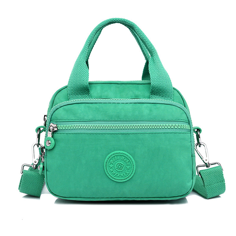 Functional Multi-Compartment Solid Color Handbag